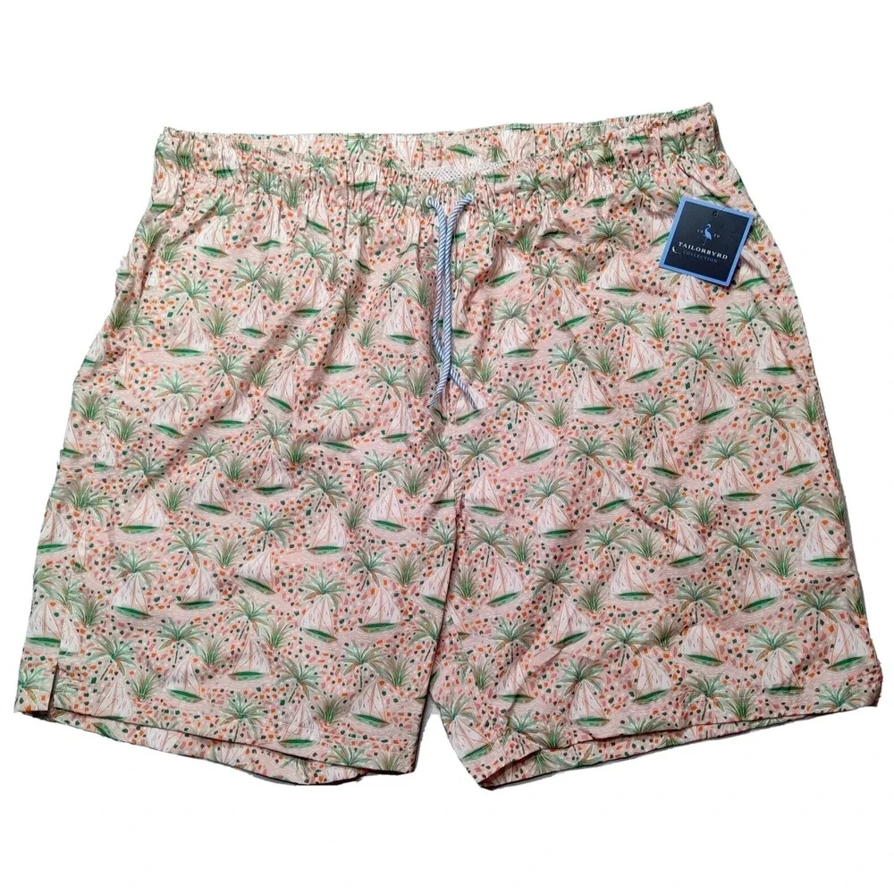 TAILORBYRD Men XL Pink Sailboats AOP‎ Brief Lined 8